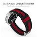 MoKo Gear S3 Watch Band, 22mm Fine Woven Nylon Adjustable Replacement Sport Strap for Samsung Gear S3 Frontier/Classic/Galaxy Watch 46mm/Ticwatch pro/E2/S2/Huawei Watch GT 46mm, Black & Red