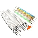 Perfect shopping 15 pcs Nail Art Brushes, 5 pc 2 Way Dotting Pen Tool Nail Art Tip Dot Paint Manicure kit