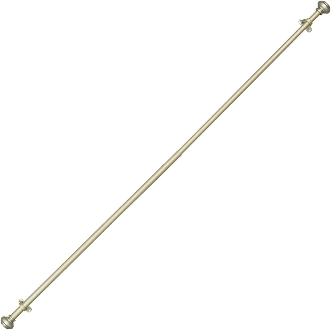 Vimayta 1 inch Curtain Rod with Resin Finials, 18-36 inches Classic Urn Adjustable Curtain Rod, Decorative Window Curtain Rod, Single Window Drapery Rods, Light Gold: Home & Kitchen