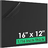 CREGEAR ABS Plastic Sheet 1/16 Inch Thick - 16" x 12", 2 Pack Black Plastic Sheet Rigid Thermoplastic Sheet, ABS Plastic Boar