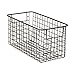mDesign Metal Wire Food Storage Basket Organizer with Handles for Organizing Kitchen Cabinets, Pantry Shelf, Bathroom, Laundry Room, Closets, Garage - Concerto Collection - Bronze