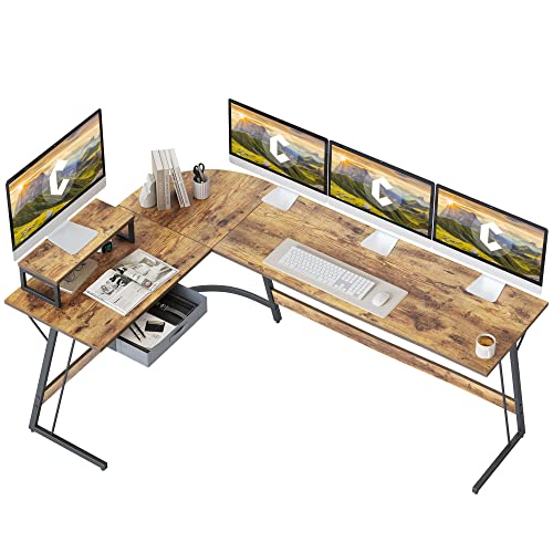 CubiCubi L Shaped Desk, Corner Computer Desk, 67" Gaming Desk with