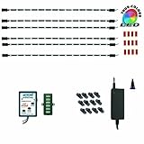 Cyron RGB LED Under Counter Cabinet Dimmable Multicolor Light TV Kitchen Accent Lighting Kit, Wired Controller, 360 Degrees Rotatable, ETL Listed, 6 x 15 Inch LED Light Bars
