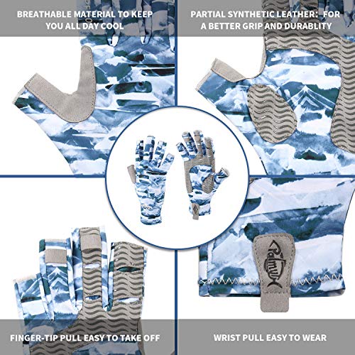 Palmyth UV Protection Fishing Fingerless Gloves UPF50+ Sun Gloves Men Women for Kayaking, Hiking, Paddling, Driving, Canoeing, Rowing (Mountain Sky, Large) Palmyth UV Protection Fishing Fingerless Gloves UPF50+ Sun Gloves Men Women for Kayaking, Hiking, Paddling, Driving, Canoeing, Rowing (Mountain Sky, Large)