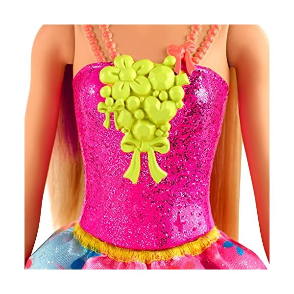 Barbie-GJK13-Dreamtopia-Princess-Doll Barbie Dreamtopia Princess Doll, 12-Inch, Blonde with Purple Hairstreak Wearing Pink Skirt and Tiara, for 3 to 7 Year…