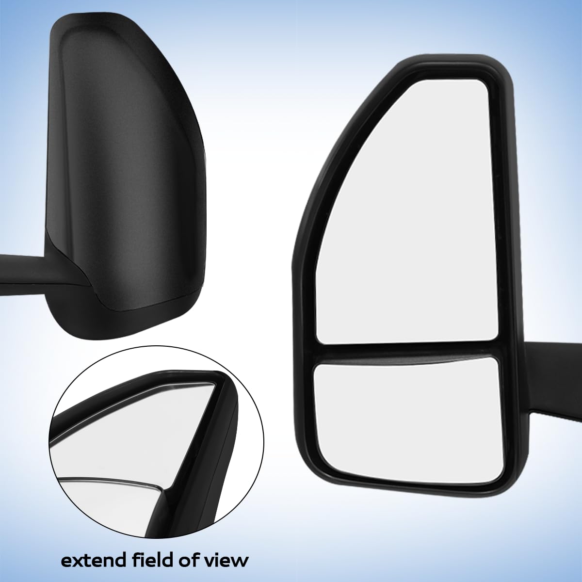 Condition photo showing New/Like New for hood mirror black right passenger side fit for 2023+ peterbilt 579 semi trucks