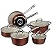 Pots and Pans Set, Cooksmark Ceramic Cookware Set Copper Finish - Nonstick and Dishwasher Safe Oven Safe - 10 Piece