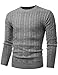 GIVON Mens Slim Fit Cable Knit Long Sleeve Crew-Neck Pullover Sweater