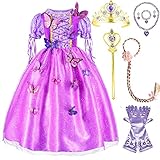 Princess Rapunzel Purple Princess Party Costume Dress with Accessories (6-7)