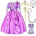 SweetNicole Princess Rapunzel Purple Princess Party Costume Dress with Accessories (6-7)