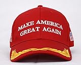 Besti Make America Great Again Donald Trump USA Cap Adjustable Baseball Hat (Olive Branch Red)