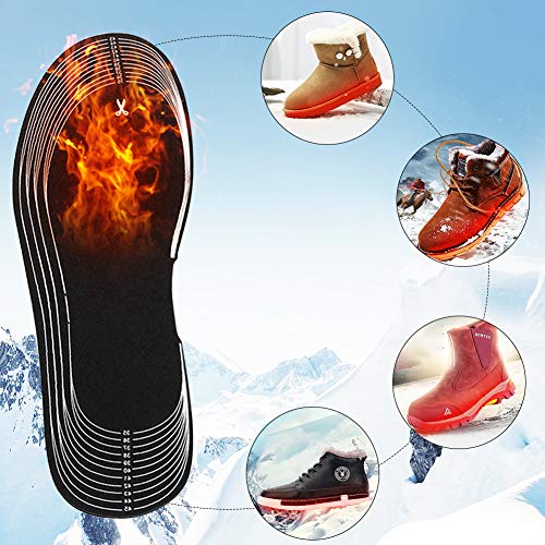 Risunpet Gold-Crown Rechargeable Heated Insoles Foot Warmers for Men and Women, Winter Heating Shoe Insert Warm Feet for Hunting Fishing Skiing, Camping
