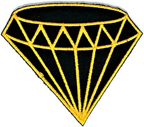 2.9 x 2.5 inches.Cute Yellow and black Daimond Patch Embroidered DIY Patches Cute Applique Sew Iron on Kids Craft Patch for Bags Jackets Jeans Clothes