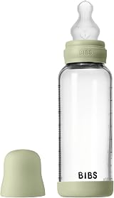 BIBS Baby Glass Bottle 240ml Anti-Colic Vented Teat Sage view 4
