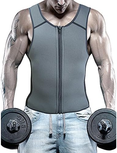 Sportmars Men Sauna Sweat Suits Neoprene Top Shirt Waist Trainer Vest for Weight Lost