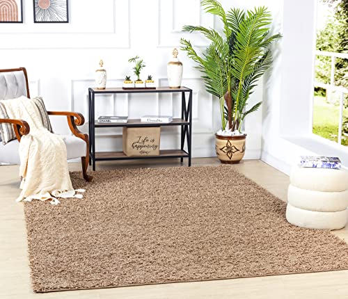 Livabliss Home Shaggy Rug - Modern Berber Rugs Living Room, Large 120x170 cm, Soft Shaggy Rugs for Bedroom - Neutral Boho Fluffy Rug, Easy Care Plush Thick Pile - Light Beige