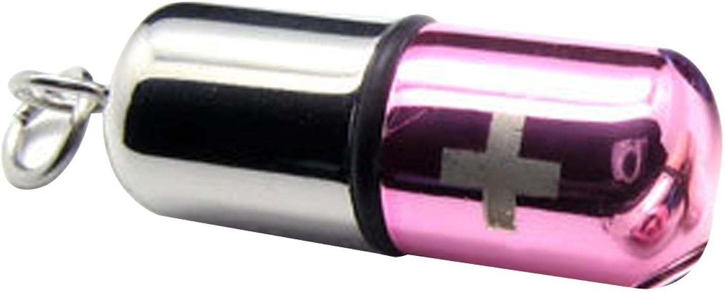 Men's Stainless Steel Openable Capsule Pill Case Holder Box Pendant