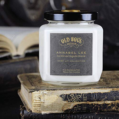 Book of Spells - Old Book Lovers Candle - Antique Library Spellbook Scented Bookish Literary Gift for Bookworms, Readers, Writers, and Literature Bibliophile - 12oz Vegan Soy