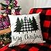 4TH Emotion Buffalo Plaid Christmas Pillow Covers 18x18 Inches for Farmhouse Christmas Decor Xmas Cushion Case for Sofa Couch Christmas Decorations
