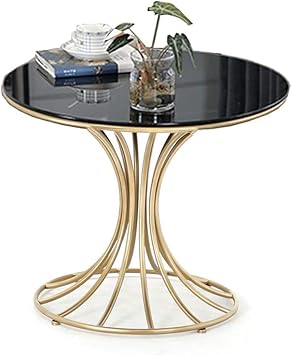 Nan Table A Manger Ronde Verre Trempe Petite Table Basse Moderne Petit Appartement Canape Du Salon Mini Table Ronde Creative Couleur Black Surface Amazon Fr Cuisine Maison