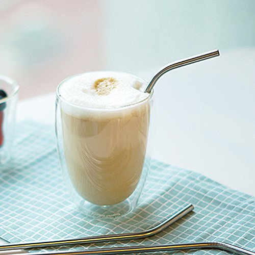 Stainless Steel Straws Set of 4, Alotpower FDA-Approved Metal Straws18/8 Reusable Stainless Steel Dr - //coolthings.us