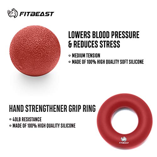 FitBeast-Handtrainer-zur-Kraftsteigerung-Unterarmgriff-Trainingsset-5er-Pack-Verstellbarer-Handtrainer-Finger-Trainingsgeraet-Fingerstretcher-Trainingsring-Stressabbau-Griffkugel-fuer-Sportler