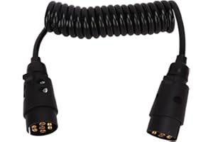 Klanata 2 Meter 7 Pin Trailer Light Extension Cable Plug to Socket Adapter for Caravans, RVs, and Vehicles