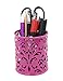 EasyPAG Carved Hollow Flower Pattern 3 in 1 Desk Organizer Set (Pink)