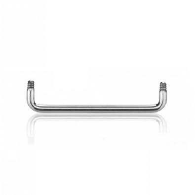 eeddoo® Surface Barbell Titan Silber OHNEKUGELN 90° ~ 30 GRÖSSEN ~ Base für Piercing Implantate, Dermal Anchor, Transdermale,