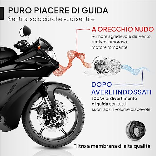 Senner MotoPro Motorcycle Ear Plugs with Aluminum Case, Reduce Wind Noise, Traffic Remains Audible for Long and Repeated Uses(SNR 17DB)