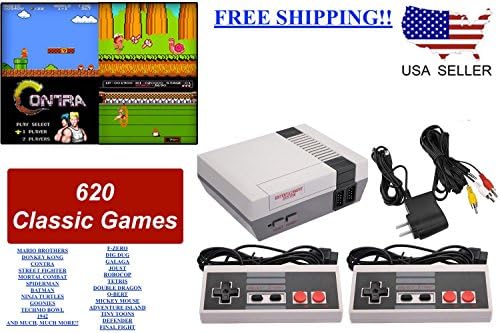 BRANDNAMEFORLESS Mini Retro Classic Game Consoles Built-in 600 Childhood Classic TV Video Games Dual Control 8-Bit Console Handheld Game Player made exclusive SA628RCA model