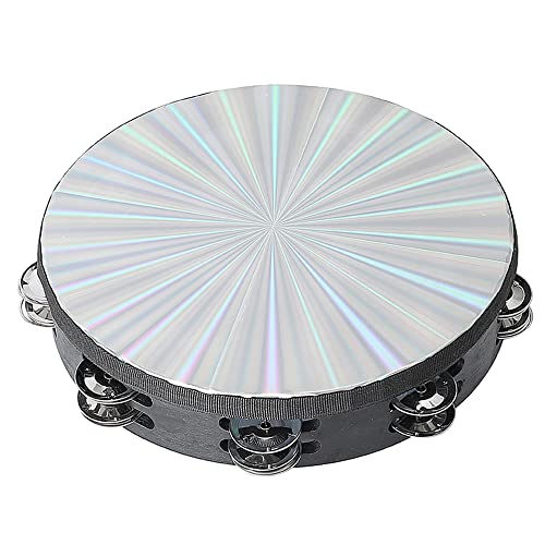 Musfunny Radiant Tambourine 10 inch for Adults 2Row Jingles Bell