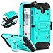 Alcatel Dawn Case, DONWELL Hybrid Shockproof Heavy Duty Rugged Full Body Protective Cover Built-in Rotating Kickstand Belt Clip Holster Case for Acquire / Streak / 5027B (Green)(4.5inch)