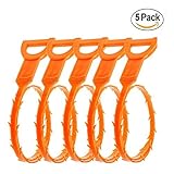 Drain Snake,5 Pack of Tencal 20'' Hair Drain Clog Remover Cleaning Tool and Drain Cleaner for Sink and Bathtub Toilet,Hook Catcher Unclogger and Auger Plumbing