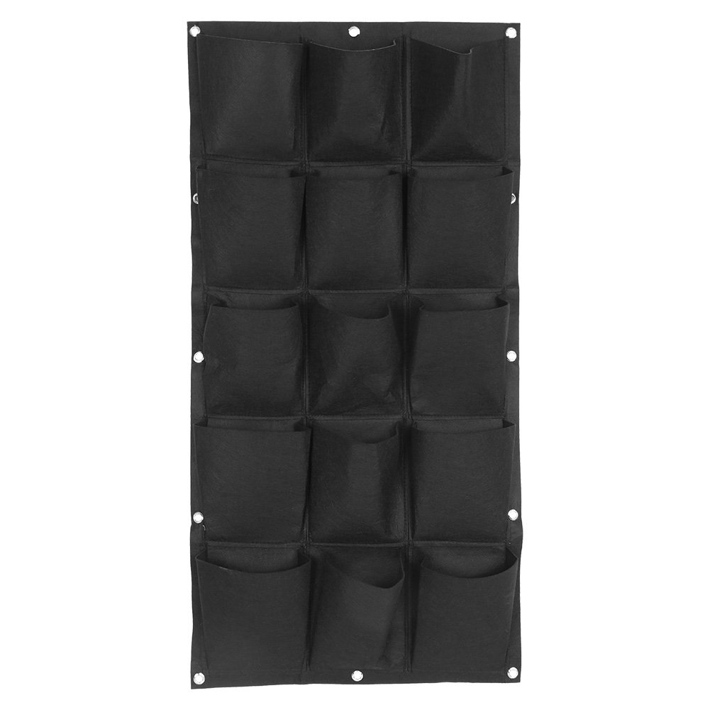 Zerodis Vertical Garden Planter, Wall Hanging Felt Grow Bags with 15 Pockets for Indoor Outdoor Home Garden Balcony Use, Multi Pocket Plant Holder