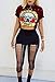 FISACE Women's Short Sleeve Ripped Guns N Rose Crop Tops