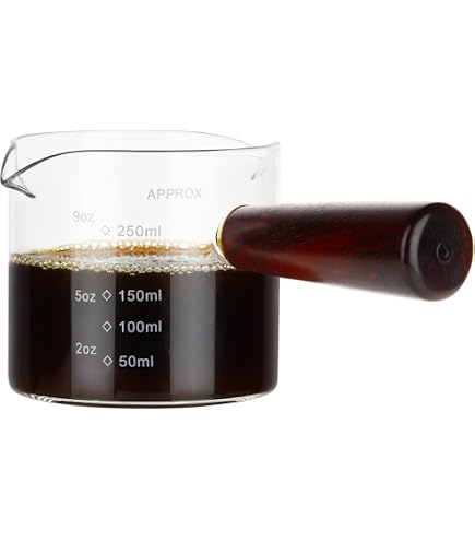 Lot de 4 verres à shot doseurs à double bec pour expresso, 75 ml, avec poignée et échelle, résistants à la chaleur, pour café, lait, vin, jus de Lot de 4 verres à shot doseurs à double bec pour expresso, 75 ml, avec poignée et échelle, résistants à la chaleur, pour café, lait, vin, jus de