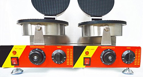 Commercial Electric Ice Cream Cone Machine Electric Waffle Maker Dual Baker 110V - Thumbnail 7