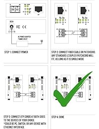 Conversor de medios de fibra LC Gigabit de un solo modo, incluye LC de 12.4 mi (12,42 millas) LC   a UTP Cat5e Cat6 10 100 1000 RJ 45   Auto Sensing Gigabit o Fast Ethernet Speed   Jumbo Frame   LLF Support