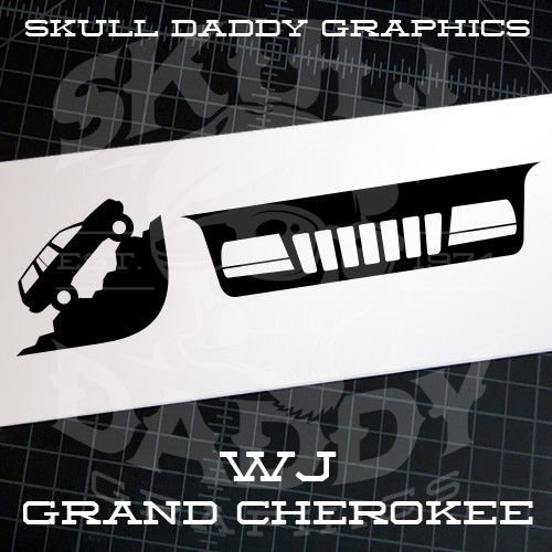 99-04 Jeep Grand Cherokee WJ Corner Climber and Windshield Grille Sticker Decal