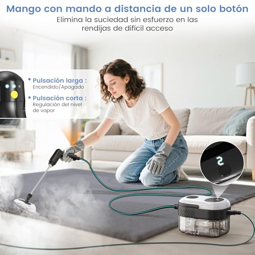 Portable Steam Cleaner 2500W, Handheld Steam Cleaner with 1.4L Reservoir, 18 Accessories, 3 Steam Modes, Steam Machine Cleaning for Home, Kitchen, Bathroom, Car and Sofa (White)