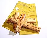 Pair of Olive wood Crosses from Bethlehem with a Certificate and Lord prayer cards (4 Inches)