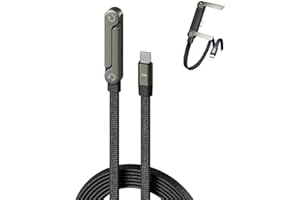 Sideways Phone Charger 2-in-1 Invisible Holder Charger Cable With Stand, 5Ft Type-C Sideways Phone Charger, 240W/65W Super Fa