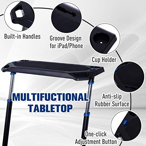 Vinsetto Height Adjustable Mobile Computer Desk with Wheels, a Simple Yet Modern Design & a