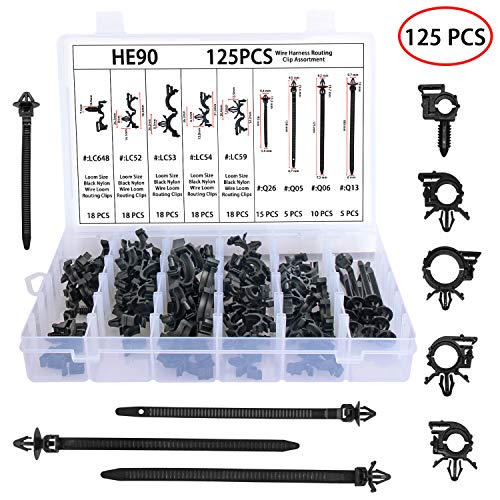 Auto Clips Car Wire Harness Routing Clip Assortment Wiring Harness Wire Loom Routing Clips Universal 125 PCS Retainer Car Clips Contains 6 different sizes Replacement Parts For Honda GM Mazda - Thumbnail 7