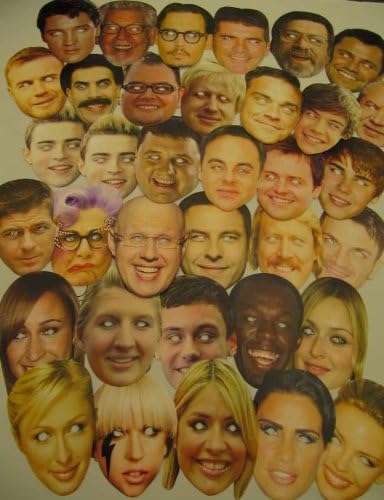 20 x Mixed Celebrity Masks Wholesale Party Supplies Celebrities Face Mask Hen and Stag Parties Fancy Dress