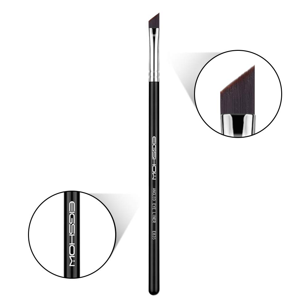 Eyeliner Brush Fine Angled - PRO Precision Gel Eye Liner Makeup Brush -Ultra Thin Slanted Flat Angle - Premium Quality - Cruelty Free Synthetic Bristles (Fine Angled Eyeliner Brush): Beauty