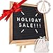 Black Felt Letter Board with Letters Pre-Cut - Oak Wooden Frame and Stand - 340 Changeable Letters, Numbers & Emojis Separated in Canvas Bag - Share Your Message with Family and Friends - 10