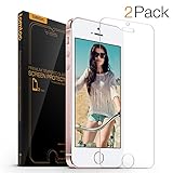 iPhone SE Screen Protector, Tomtoc 2.5D Round Edge 9H Tempered Glass Anti-Scratch Screen Protector for iPhone SE/ 5S/ 5C/ 5 - Clear (2 Pack)