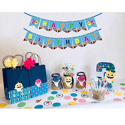 2 Shark+Birthday+Banner+Supplies+Decorations